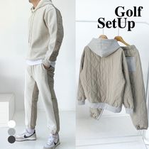 ■韓国■ ゴルフセットアップ 裏起毛 キルティング LooseFit 3色