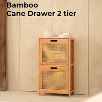 ★Bamboo ケーン ラタン2段 収納家具★