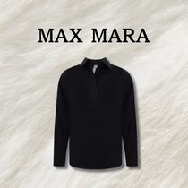 【MAX MARA 】コットンサイアブラウス クラシック襟 Vネック