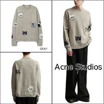 【Acne studios】アクネ セーター ネコ ジャガード グレー