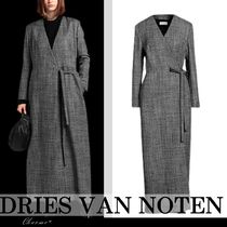 Dries Van Noten コート ウール Vネック バイカラーデザイン