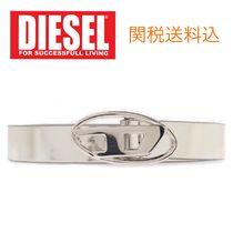 【DIESEL】オーバル D ロゴ B-1Dr バックル  メタリック　ベルト