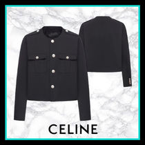 人気 CELINE セリーヌ 2024 秋 ブラック ミリタリー ジャケット