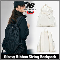 24AW新作【NEWBALANCE】Glossy Ribbon String Backpack ホワイト