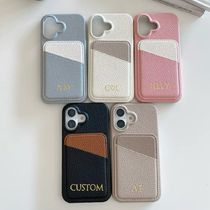 イニシャル名入れ♪カードポケット付バイカラー名入れiPhoneCase