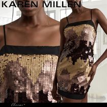 KAREN MILLEN ミニドレス スパンコール キャミソール ゴールド