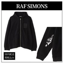 RAF SIMONS◆RS ハンドサインプリント ジップパーカー ブラック