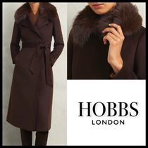 2WAY【Hobbs London】Livia ウール ファー 襟付き ベルト コート