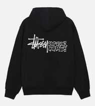 STUSSY☆ SUPERIOR QUALITY ZIP HOODIE ロゴプリントフーディ