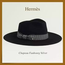 【HERMES】[H en Biais]リボン☆シンプル Faubourg Velvetハット