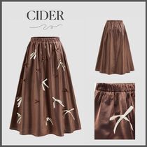 国内発/送関込*CIDER* ミッドライズ リボン ミディスカート