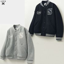 ★SATUR★S Applique Wool Varsity Jacket