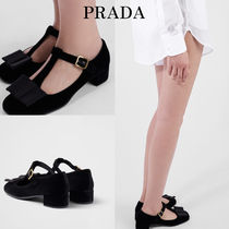 新作*PRADA* ベルベットリボン付きパンプス ブラック