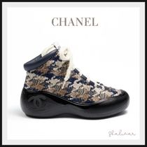 【CHANEL 】 スニーカーブーツ ココネージュ ツイード