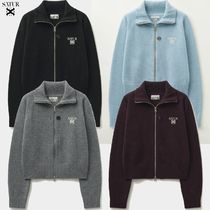 ★SATUR★Signature Logo Cashmere Blend Knit Zip-Up