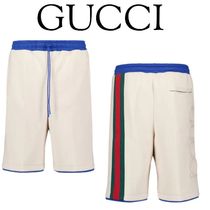 セール【GUCCI】ロゴアップリケ カラーブロックトラックショーツ