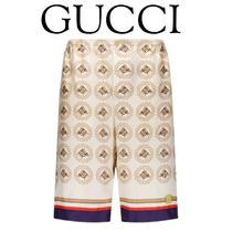 セール【GUCCI】メンズ☆グラフィックプリント シルク ショーツ