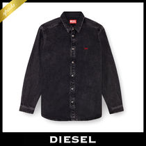 【DIESEL】長袖 ロゴ テンセルデニムシャツ ブラック / 送料無料