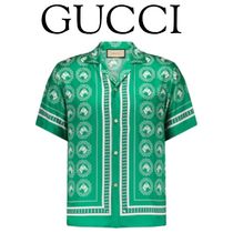 セール【GUCCI】メンズ☆シルク アロハ ボウリング 半袖シャツ