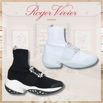 ROGER VIVIER* ラインストーン ソックススニーカー ニット素材