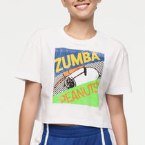 ズンバ Zumba X Peanuts Crew Neck Crop Top Wear It Out White