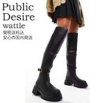 【Public Desire】チャンキーソールオーバーニーブーツ関税送込