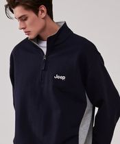 JEEP Heavy body color combination half zip-up sweatshirt JP5