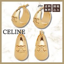 CELINE★ボールド トリオンフ ブラス フープピアス ゴールド