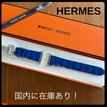 在庫有り★HERMES 大人気 キリム Apple Watchバンド46mmブルー青