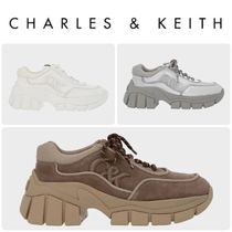 CHARLES&KEITH★Leather&Recycled FabricChunky Sneakers/送料込