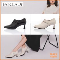 Fair Lady◆スタイリッシュな羊皮ピンヒールブーティ【黒・白】