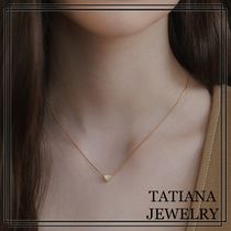 【TATIANA】(Silver925)Mother-of-Pearl Heart Pendant Necklace