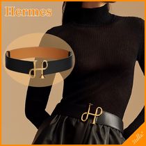 ■HERMES■《コール・バロック》ベルト ブラック 本革 Hロゴ