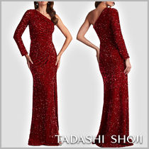 【TADASHI SHOJI】関税なし♪Sequin One-Shoulder Gown