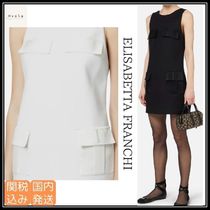 ELISABETTA FRANCHI クレープ ポケット ミニ ドレス ワンピース