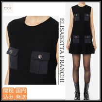 ELISABETTA FRANCHI ブークレ ポケット ミニ ドレス ワンピース