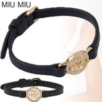 すぐ届く*MiuMiu*ミュウミュウ*マドラスレザー ブレスレット