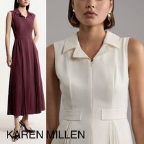 【Karen Millen】クレーププリーツ ノースリーブ ワンピース