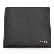 HUGO BOSS ボス 50485599 二つ折り財布 ブラック 再生レザー