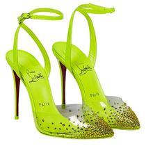 Christian Louboutin★ビーズ レザー PVC ロゴ パンプス★関税込