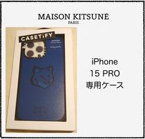 ★MAISON KITSUNE★ BOLD FOX IPHONE 15 PRO 携帯ケース 青