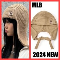 MLB Korea Knit earflap beanie BOS Camel