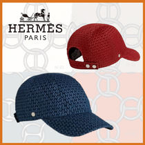 【H en Biais柄がお洒落☆】HERMES Davis ベルベット キャップ