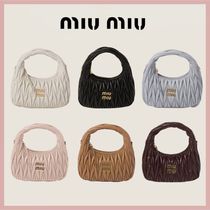 [MiuMiu直営店] 新作！ワンダーマテラッセレザーホーボーバッグ