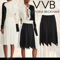 VICTORIA BECKHAM シルク スカート バイカラー プリーツ入り