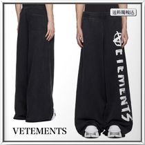 VETEMENTS アナーキー ロゴ コットン スウェットパンツ 人気