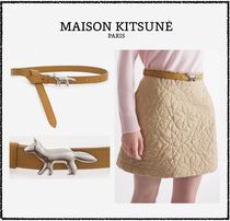 ★MAISON KITSUNE★ベイビー フォックス ベルト 革 チノベージュ