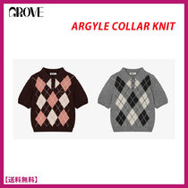 [24FW] グローブ★ARGYLE COLLAR KNIT★アーガイルカラーニット