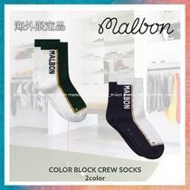 【malbon golf】COLOR BLOCK CREW SOCKS