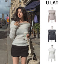 【U LAN】Bianca off-shoulder wool knit